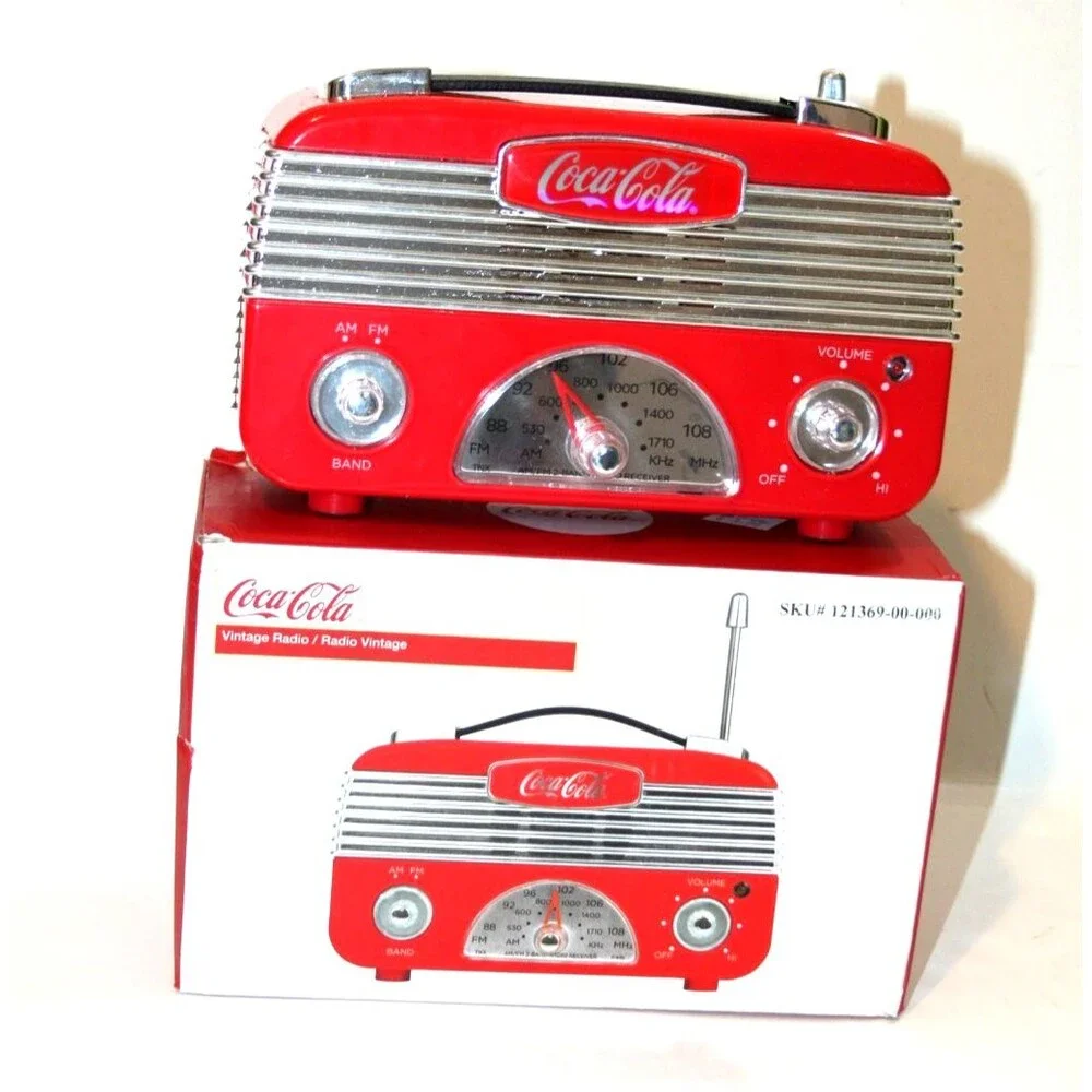 Coca-Cola Vintage Style Am/FM Mini Radio Retro Red Collectible 6